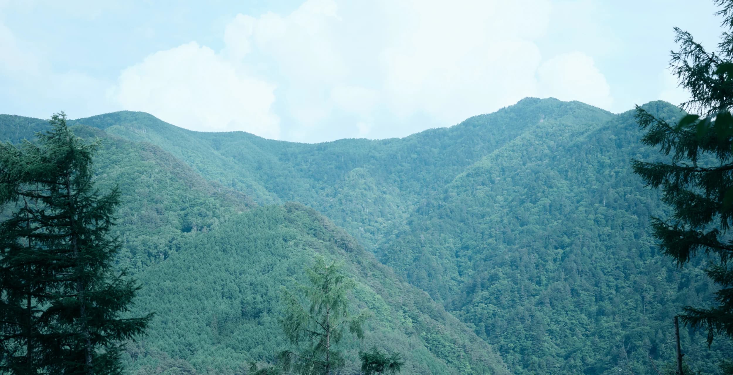 A picture of mountain tops.